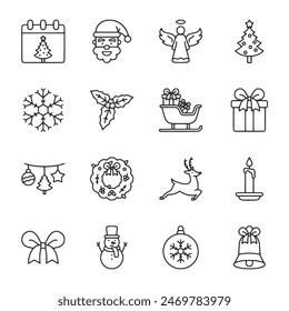 Navidades icono definir Ilustración vectorial