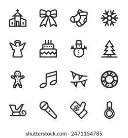 Christmas icon set vector illustration