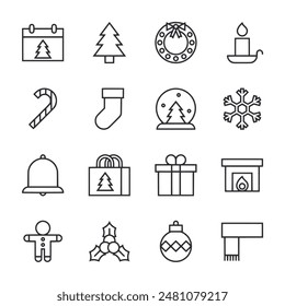 Navidades icono definir Ilustración vectorial