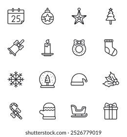 Christmas icon set vector illustration