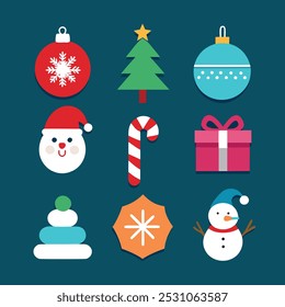 Conjunto de iconos de Navidades Ilustración vectorial