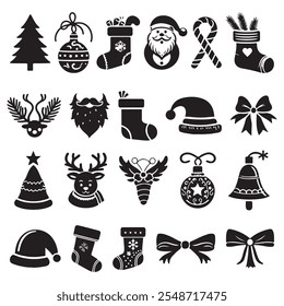 Christmas  icon set vector illustration