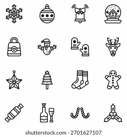 Christmas icon set vector illustration