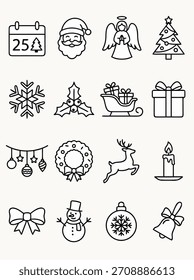 Ícone de Natal definir ilustração vetorial