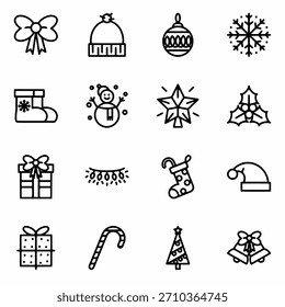 Conjunto de iconos de Navidades Ilustración vectorial
