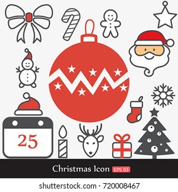 Christmas Icon Set. Vector, illustration eps10