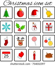 Christmas icon set - vector illustration