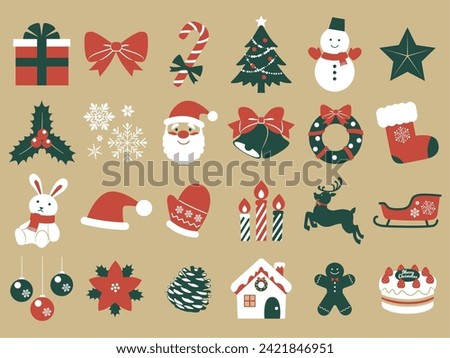 Christmas icon set vector illustration