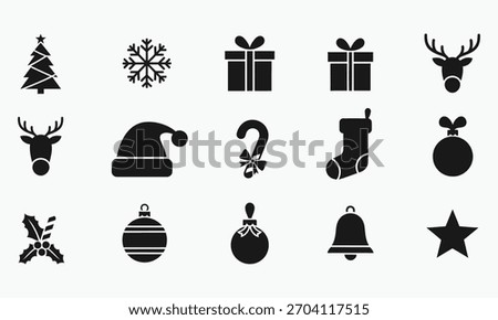 Christmas icon set vector icon illustration