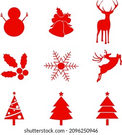 Icono de Navidad Juego de vectores Ilustración de material vectorial