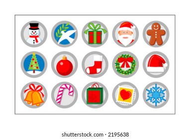 Christmas Icon Set - version 1. 15 colored icons for Christmas. Check other versions & sets.