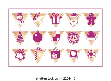 Christmas Icon Set - version 3. 15 colored icons for Christmas. Check other versions & sets.
