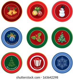 Christmas icon set. Winter label vector collection.