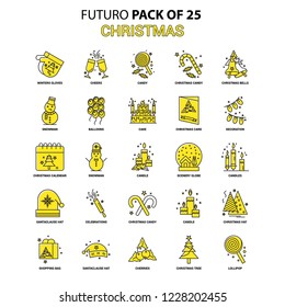 Christmas Icon Set. Yellow Futuro Latest Design icon Pack