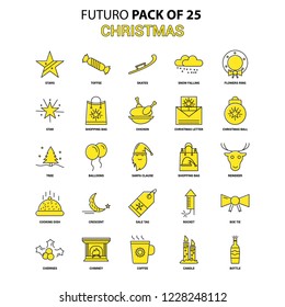 Christmas Icon Set. Yellow Futuro Latest Design icon Pack