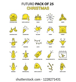 Christmas Icon Set. Yellow Futuro Latest Design icon Pack