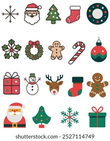 Christmas icon sets vector illustration 