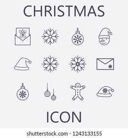 Christmas icon set.Vector illustration