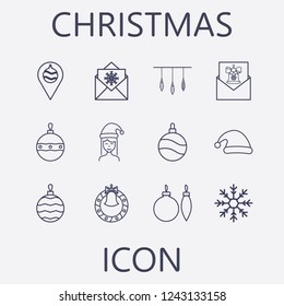 Christmas icon set.Vector illustration