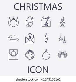 Christmas icon set.Vector illustration