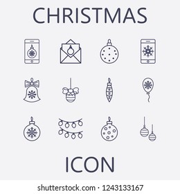 Christmas icon set.Vector illustration