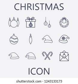 Christmas icon set.Vector illustration