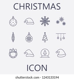 Christmas icon set.Vector illustration