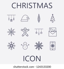 Christmas icon set.Vector illustration