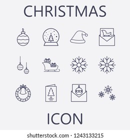 Christmas icon set.Vector illustration