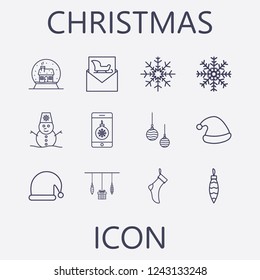 Christmas icon set.Vector illustration