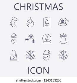 Christmas icon set.Vector illustration