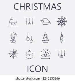 Christmas icon set.Vector illustration