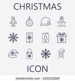 Christmas icon set.Vector illustration