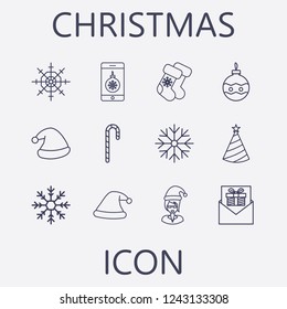 Christmas icon set.Vector illustration