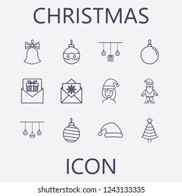 Christmas icon set.Vector illustration