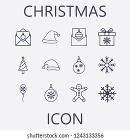 Christmas icon set.Vector illustration