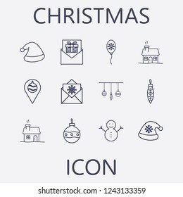 Christmas icon set.Vector illustration