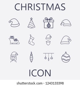 Christmas icon set.Vector illustration