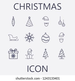 Christmas icon set.Vector illustration