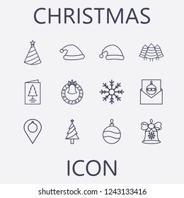 Christmas icon set.Vector illustration