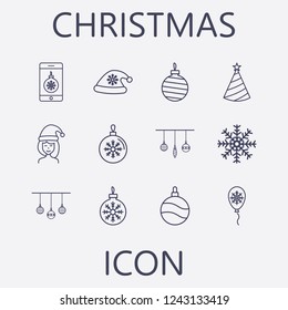 Christmas icon set.Vector illustration