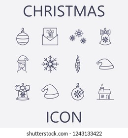 Christmas icon set.Vector illustration