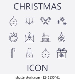 Christmas icon set.Vector illustration