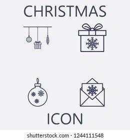 Christmas icon set.Vector illustration