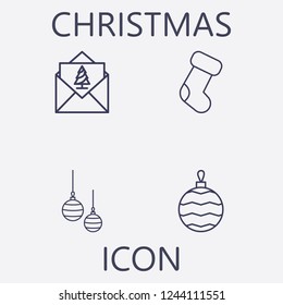Christmas icon set.Vector illustration