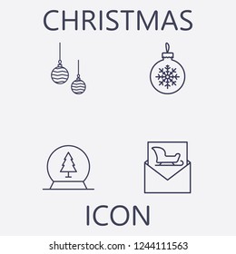 Christmas icon set.Vector illustration