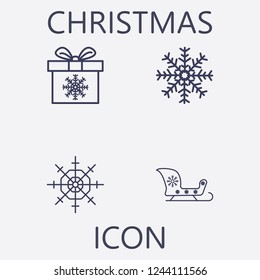 Christmas icon set.Vector illustration