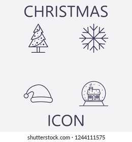 Christmas icon set.Vector illustration