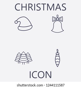 Christmas icon set.Vector illustration