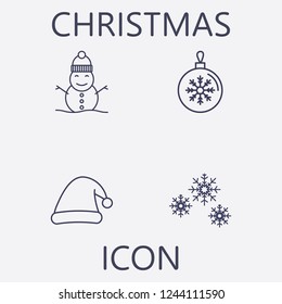 Christmas icon set.Vector illustration